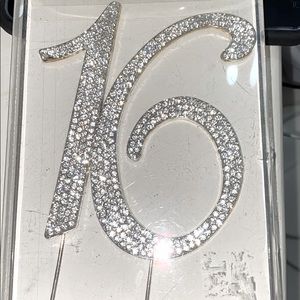 Rhinestone cake topper for sweet 16